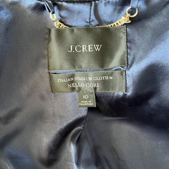 J. CREW Chateau Parka in Italian Stadium Cloth Wool Black Size 10 - Picture 10 of 11
